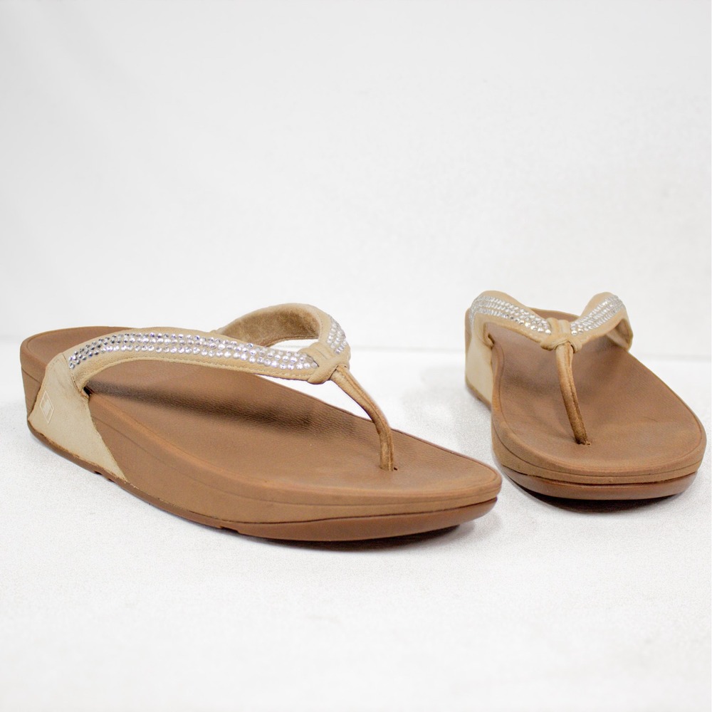 Fitflop Brown and White Sandals with Sparkle - Picture 3 of 11